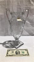 Etched glass crystal vase