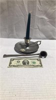 Candle stick holder with snuffer