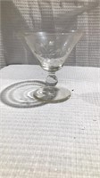 Set of 8 small etched glasses