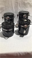 Black canister set with scoops