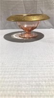 Pink glassware with gold trim