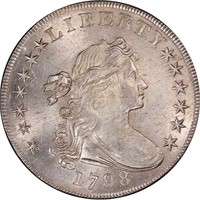 $1 1798 WIDE DATE. PCGS MS65 CAC