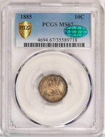 10C 1885 PCGS MS67 CAC