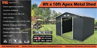 8FT X 10FT APEX METAL SHED