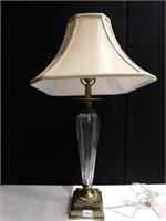 LAMP 30" H METAL WITH RIBBED CENTER GLASS
