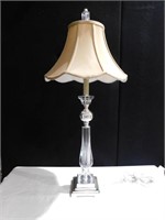 METAL AND LUCITE MODERN LAMP 33"H WITH SHADE