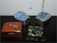 ENAMELED BOX APPROX. 4" GROUP OF 4