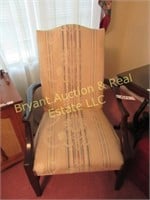 STRAIGHT BACK STRIPED FABRIC CHAIR