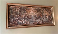 VERY LARGE FRAMED WALL TAPESTRY