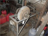 antique wet wheel grinder w/ elec motor