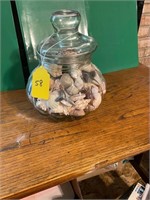 Glass Jar w/Seashells