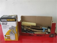 New in box Paint gun and Misc brushes