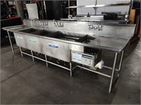 Three Compartment Sink in Stainless Steel