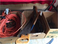 3 Boxes- Extension Cords, Concrete Tools, Etc.