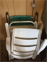 2 Folding Lawn Chairs and Folding Rocking Chair