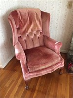 Pink Upholstered Wingback-Side Chair