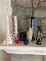 Grouping of Candlestick, Oriental Vase, Etc.