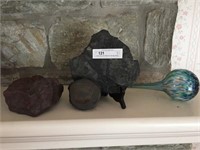 2 Fossil Rocks, Plant Water and PCW Paper Weight