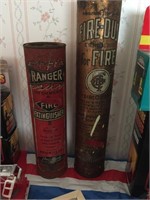 2 Vintage Fire Extinguisher Canisters