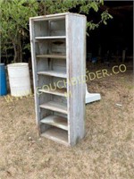 primitive wood canning cupboard