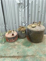 Antique galvanized gas cans