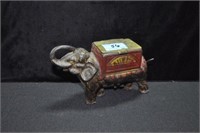 VINTAGE CAST IRON ELEPHANT CIGARETTE DISPENCER