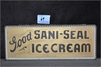 "GOOD SANI-SEAL ICE CREAM" GLASS SIGN