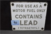 GAS PUMP "LEAD MOTOR FUEL" METAL SIGN