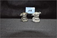 "HINES" AND "BLUE PUP" CAST IRON PUPPY DOGS