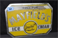 VINTAGE "MAYFIELD ICE CREAM" MIRROR BACK COUNTER S