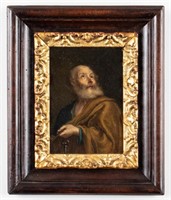 Old Master School "St. Peter" Oil on Board