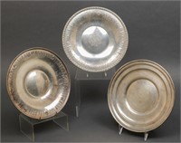 American Sterling Silver Round Plates, Group of 3