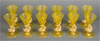 Venetian Murano Glass Dolphin-Stem Cordials, 12