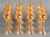 Venetian Blown Glass Wine Goblets, Set of 12