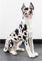 Large Ceramic Great Dane Dog Sculpture