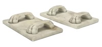 PR OF MARBLE TOP TRIVETS , CLASSICAL PAW FEET