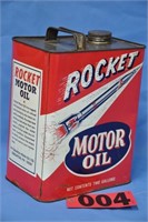 Vintage "Rocket Motor Oil" 2-gal. can