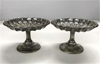PR OF 7 1/2" STERLING COMPOTES (4 3/4" TALL)