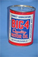 Vintage "Big 4" unopened 1-qt oil tin