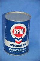 "Chevron" RPM Aviation Oil 1-qt tin, relidded