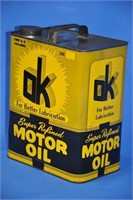 Vintage OK Motor Oil 2-gal metal container