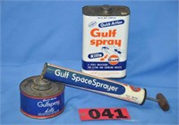 Vintage Gulf sprayer and can