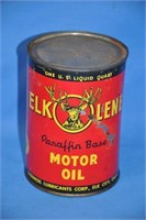 Vintage Elk O Lene 30¢, 1-qt metal oil container