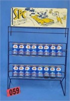Vintage SPC Conditioner metal store display & cans
