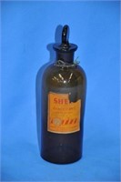 Early Shell "Diacetone" 1-pt amber glass bottle