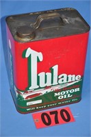 Vintage Tulane 20-20W, 2-gal metal oil container