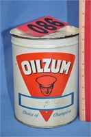 Vintage Oilzum 5 lb metal container