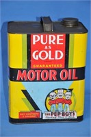 Vintage Pep Boys "Pure As Gold" 2-gal metal cont.