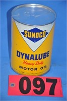 Vintage Sunoco relidded 1-qt oil tin