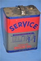 Vintage Service Regular Motor Oil 2-gal metal cont